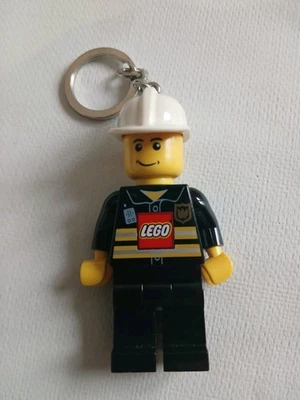 LEGO Fireman Minifigure Torch Keychain Light Up Figure Key Ring working ex con M - Image 1 of 4