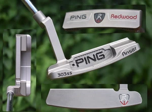Custom Engraved Satin Gray Ping 303ss Anser Redwood Putter + Head Cover RH 33" - Picture 1 of 24