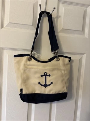 Thirty-One Canvas Crew 保温午餐袋海军蓝锚二手 S3 — 第 1/4 张图片