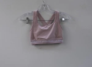 Under Armour Womens Sports Bra Mid Impact Cross back Bra Pink Size S - Picture 1 of 4