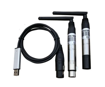 USB to DMX Interface Adapter and DMX512 Wireless System Receiver + Transmitter - Image 1 of 4