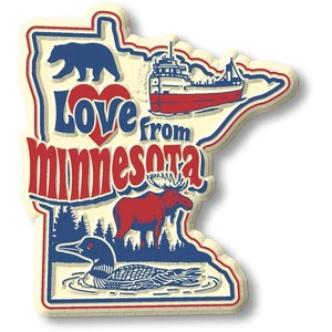 "Love from Minnesota" Vintage State Magnet by Classic Magnets - Picture 1 of 5