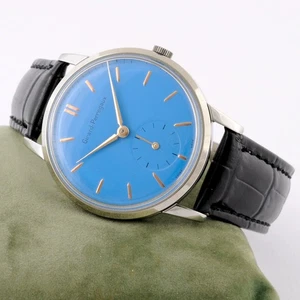 SWISS ORIGINAL GIRARD PERREGAUX MANUAL WIND LARGE 37MM WATCH W/ LOVELY BLUE DIAL - Picture 1 of 12