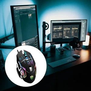1Pc Metal Luminous Mouse Office Game Mouse Upgraded Gaming Mouse Black - Afbeelding 1 van 12