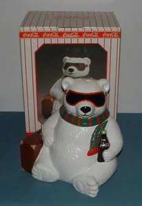 VINTAGE COCA COLA HOLLYWOOD BEAR COOKIE JAR - 1996 - MIB - Picture 1 of 9