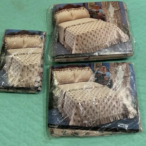 VtG JC Penney Full Size Sheet Set NIP SOUTHPORT FAWN NAVY FLORAL Poly/cotton - Picture 1 of 14