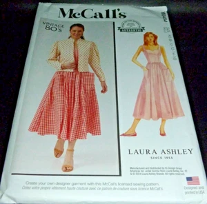 Vintage Repro Laura Ashley Sommerkleid Kleid gefüttert Jacke Kostüm Schnittmuster 8-14 - Bild 1 von 3