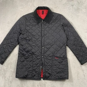 Chaqueta Barbour Para Hombre Mediana Negra Acolchada Acolchada Acanalada Liddesdale Chelsea Caza - Imagen 1 de 16