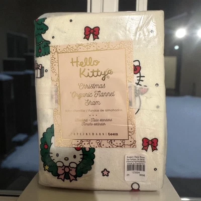 Pottery Barn Teen HELLO KITTY Franela SHAM Estándar Orgánico NUEVO Foto 1 de 4