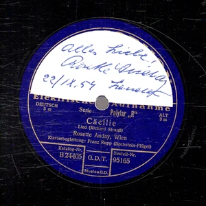 10g1. Rosette Anday. Cacilie & Befriet (Richard Strauss) - Imagen 1 de 1