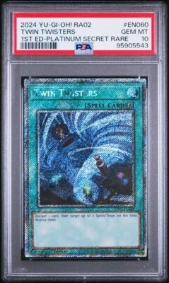2024 YuGiOh! RA02 Twin Twisters 1st Edition Platinum Secret Rare PSA 10 GEM - Image 1 of 2