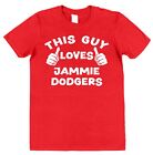 This Guy OR Girl Loves Jammie Dodgers T-Shirt Unisex for All Ages Jam Biscuits