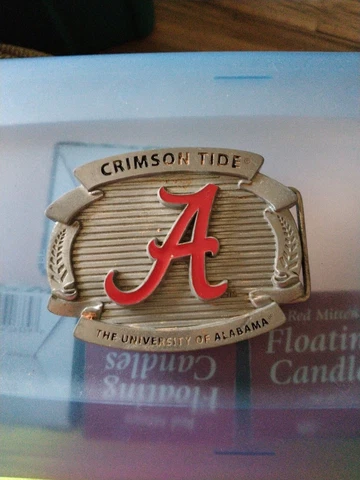 UNIVERSITY OF ALABAMA   3 1/4 " X 4"  VINTAGE 2008 METAL  BELT BUCKLE Cover