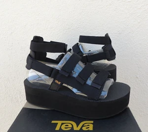 TEVA BLACK FLATFORM MEVIA 2" GLADIATOR PLATFORM SANDALS, WOMEN US 6/ EUR 37 ~NEW - Picture 1 of 4