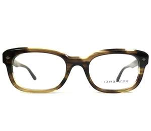Giorgio Armani Eyeglasses Frames AR7089 5441 Striped Brown Horn Square 51-20-145 - Picture 1 of 13