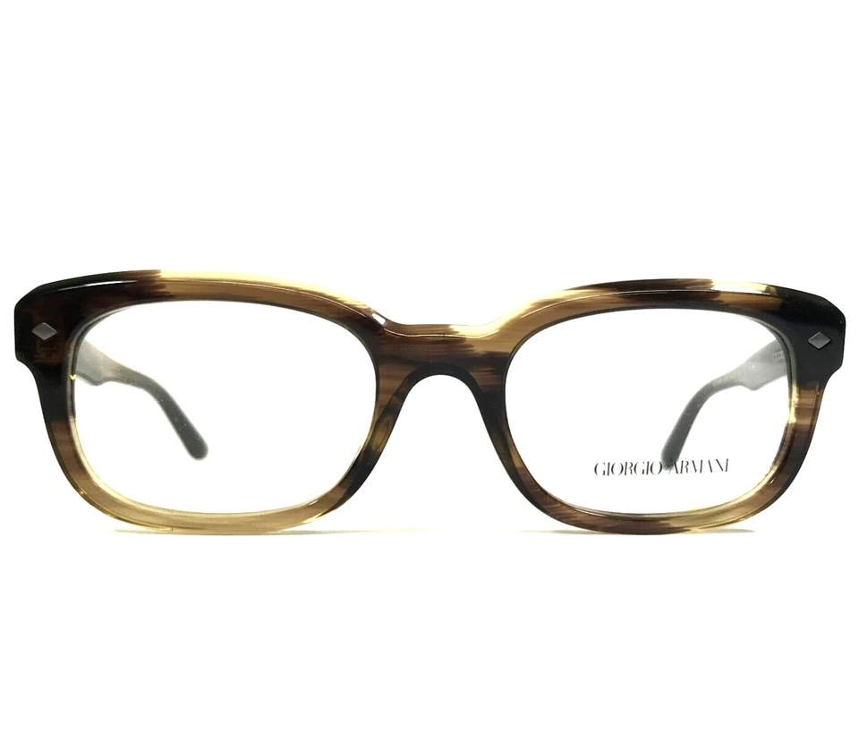 Giorgio Armani Eyeglasses Frames AR7089 5441 Striped Brown Horn Square 51-20-145 - Image 1 of 4