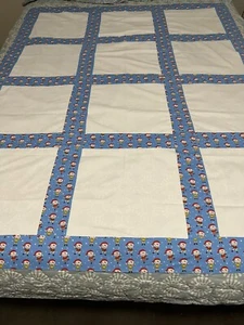 Christmas  Elves  BLANK QUILT TP 4 APPLIQUE 12 12" blocks 48”X 62” SHIP INCLUDED - Picture 1 of 4
