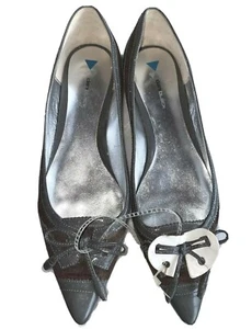 Daniblack Y2K Vintage Pisos 9 Gris Pana Charol Borla Anthropologie - Imagen 1 de 12