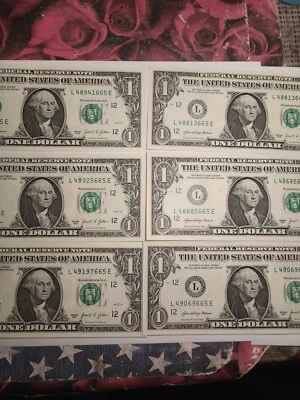 6-2021 $1 L SAN FRANCISCO BEP L-E BLOCK INKING SMEARS ERRORS *INKING ERRORS* - Image 1 of 4