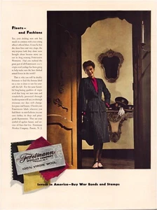 Print Ad Forstmann Wool Suits 1942 Full Page Large Magazine 10.5"x13.5" - Picture 1 of 1