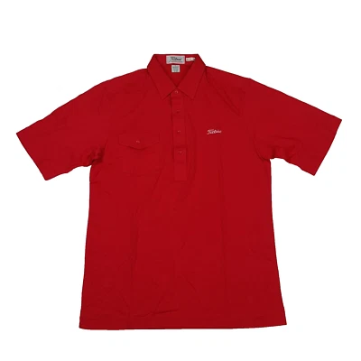 Мужская рубашка-поло Titleist Golf из красной хлопковой смеси с большим карманом и воротником и коротким рукавом - Изображение 1 из 4
