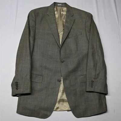 Blazer masculino Lauren Ralph Lauren 42L verde xadrez lã seda terno jaqueta casaco - Imagem 1 de 4