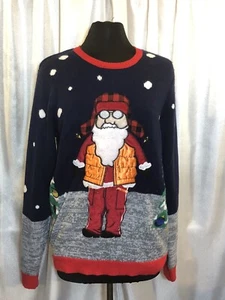 Jolly Sweaters UGLY Mens/ Womens Sweater  Christmas Santa Hunter Large - Picture 1 of 3