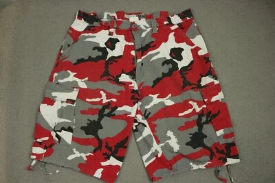Pantalones Cortos Carga Regal Wear Para Hombre Talla 42 Camuflaje Rojo Y2K Foto 1 de 4