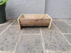 RUSTIC WOODEN TROUGH PLANTER MADE FROM RECLAIMED WOOD - Picture 1 of 7
