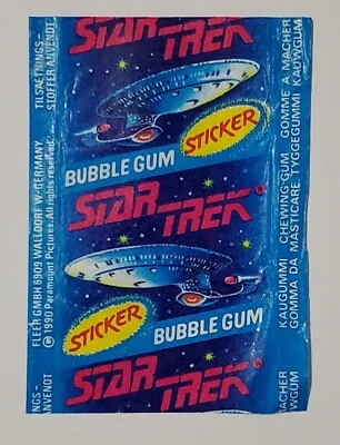 German Fleer Bubble Gum Star Trek Next Generation  Wrapper. ONLY - Image 1 of 2