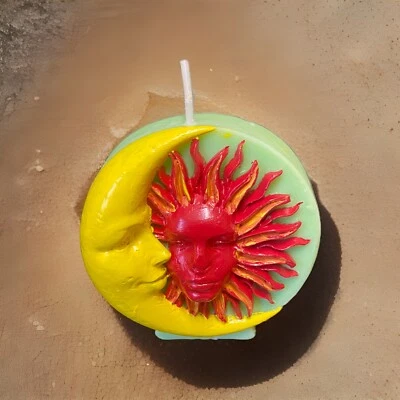 Vela de sol y luna vela de cera de soja de coco, vela aromática Foto 1 de 4