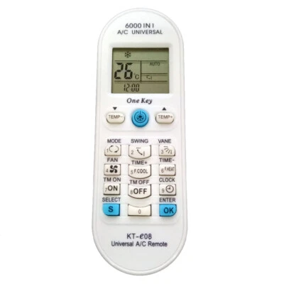 Universal AC Remote Control KT-e08 For Toshiba Sanyo 6000 in 1 Air Conditioner - Image 1 of 4