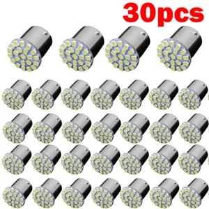 30PCS 1156 1141 BA15S 22SMD LED Car Brake/Turn/Tail/Reverse Light Bulb White 12V - Picture 1 of 12