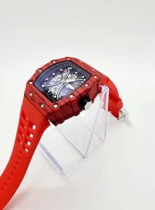 Fensir Herren Silikon Armband Uhr Schön Quarz Wasserdicht (Rot) - Bild 1 von 10