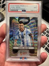 2018 Prizm World Cup Lionel Messi Black Gold Wave!!SSP 🔥 PSA Mint 9