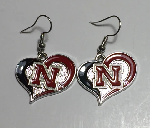 New Nebraska Cornhuskers Heart Shape Fish Hook Earrings, Gift for Her Mom Cover
