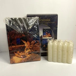 Set of 10 Fontanini Nativity Decorative Luminaries Bags w candles. New Open Box - Picture 1 of 4