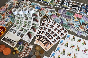 HUGE ESTATE LOT-WW2 Army US military patches, stamps, COPPER Rounds, NAZI COINS - Picture 1 of 17