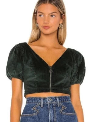 Top Recortado Tularosa Revolve Nuevo con Etiquetas Grande Tatum Verde Esmeralda L Foto 1 de 4