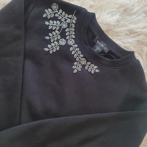 Womens Bailey 44 Crewneck Pullover Sweater Sequins Sz M Black - Picture 1 of 9