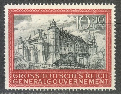 Poland OCCUPATION WW2 Post Osten WW2 1944 MNH Mi 125 Sc NB41 Cracow Castle ** - Image 1 of 2