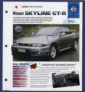 Nissan Skyline GT-R IMP Hot Cars Brochure Specs 1994-Present Group 3, No 28 - Imagen 1 de 3