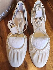 Dolce Vita Cancun Cream Ballet Lace Up Leather Flats Women's Size 7 NWB - Picture 1 of 7
