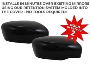 Fits Nissan Frontier 22-25 Glossy BLACK MIRROR COVERS Overlay 2PCS (BOTH SIDES) - Bild 1 von 3