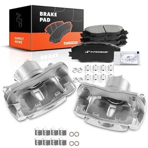 Front Brake Calipers & Ceramic Brake Pad for Toyota RAV4 2006-2018 Pontiac Vibe - Picture 1 of 9