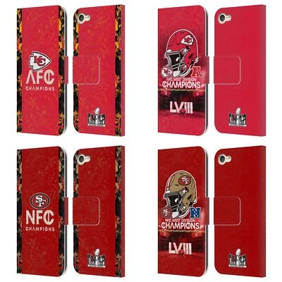 OFFICIAL NFL 2024 DIVISION CHAMPIONS LEATHER BOOK CASE FOR APPLE iPOD TOUCH MP3 - Image 1 of 4