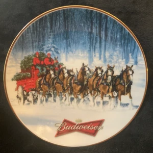 Anheuser Busch Budweiser Clydesdales 2007 Holiday Plate Holiday - Picture 1 of 3