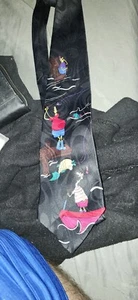 Hallmark The Big Catch Pesca Humor Corbata Negra 4" Ancho 57" Largo Novedad - Imagen 1 de 3