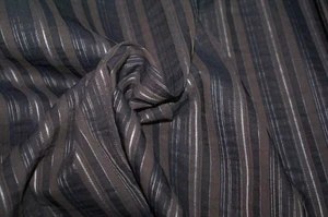 2m Lots- SHADES OF COCOA Stripe Cotton Blend Suiting Fabric, Mid 152cm Wide, - Picture 1 of 1