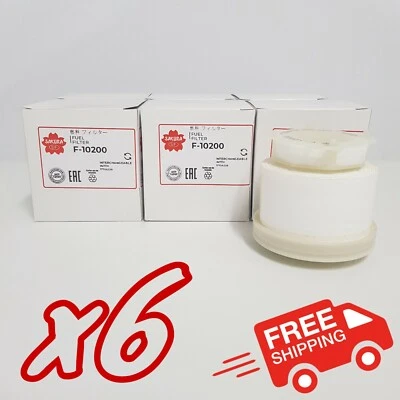 6x Pack of Sakura F-10200 Fuel Filters - Equivalent of Ryco R2619P - image 1 of 2